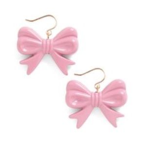 Pink bow earrings